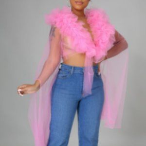 Sheer Ruffled Blouse